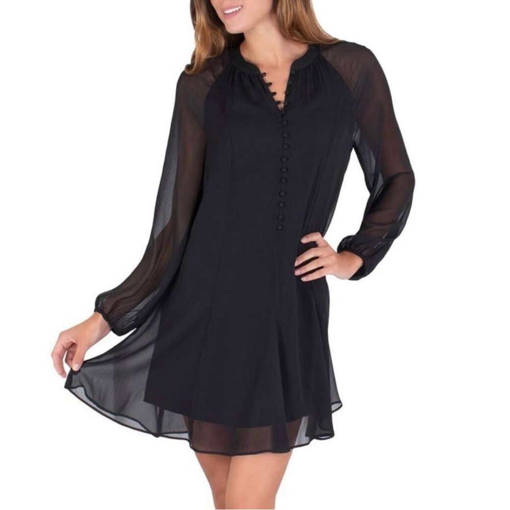 Joie Black Balloon Sleeve Dress Size Large